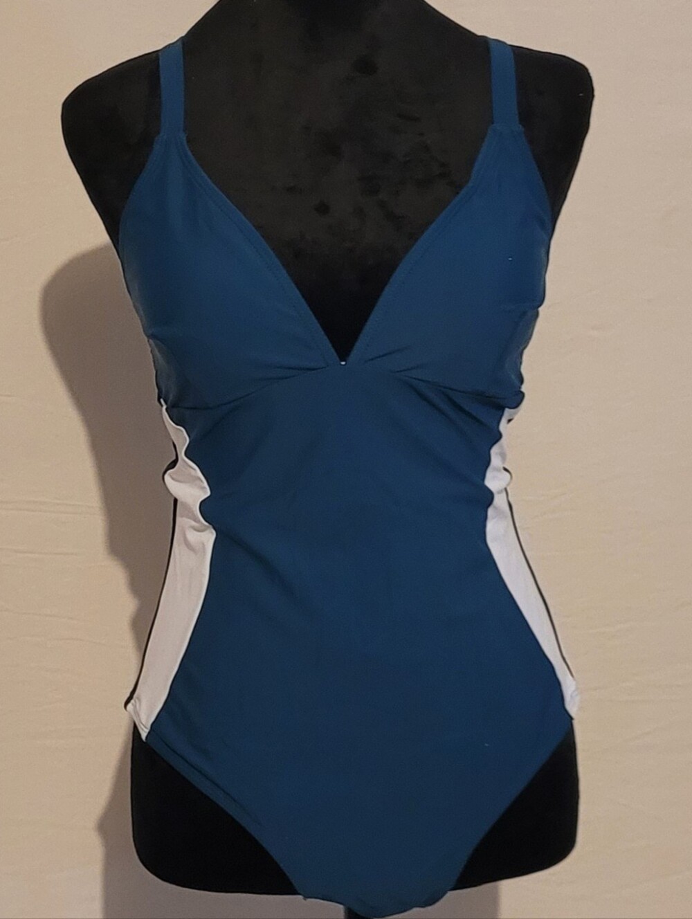 Blue & White One-Piece Swim Suit - Women's V-Neck By SUUKSESS